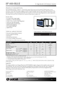 Thumbnail of document Data Sheet - SP 400-BLUE Voltmeter